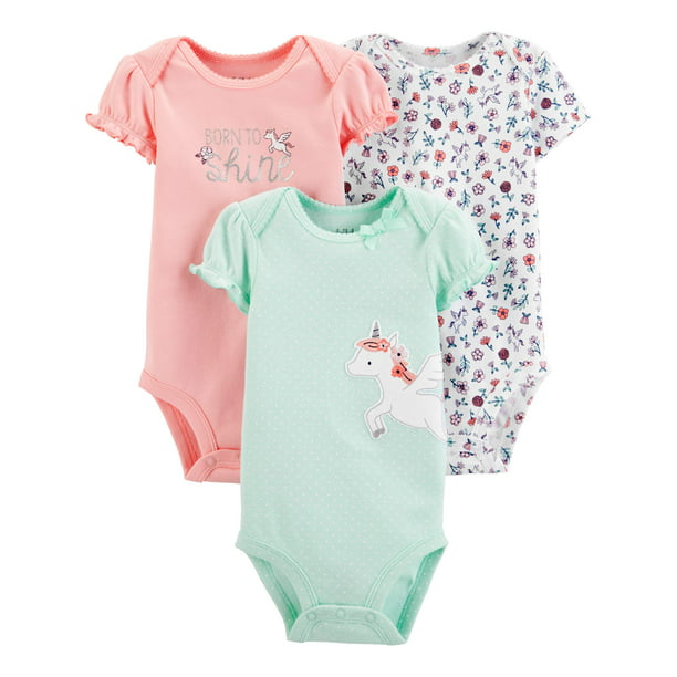 Carters baby-girls 8-pack Short-sleeve Bodysuits 